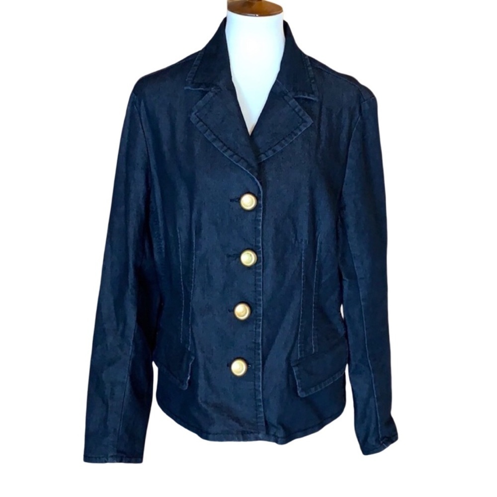 Vintage Pierre Cardin black denim jean jacket Size Medium